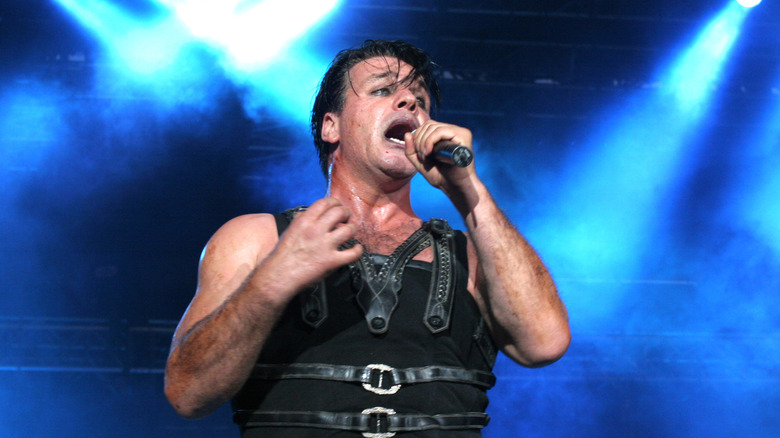 Till Lindemann of Rammstein singing