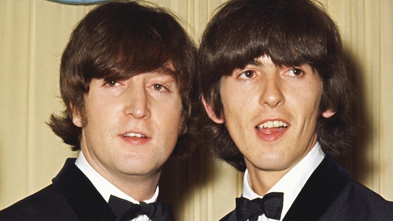 Lennon and Harrison in bow ties