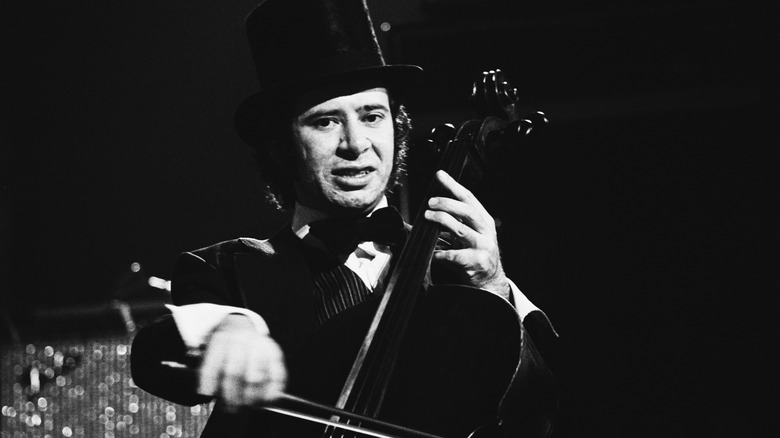 Cellist Mike Edwards performing with Electric Light Orchestra