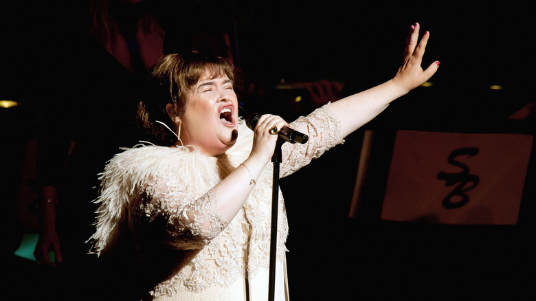Susan Boyle singing onstage