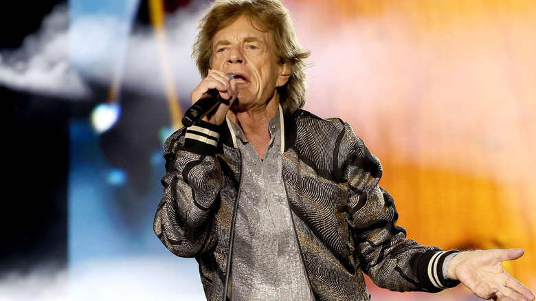 Mick Jagger performing on stage