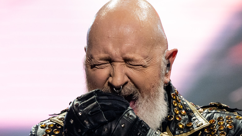 Rob Halford singing leather jacket