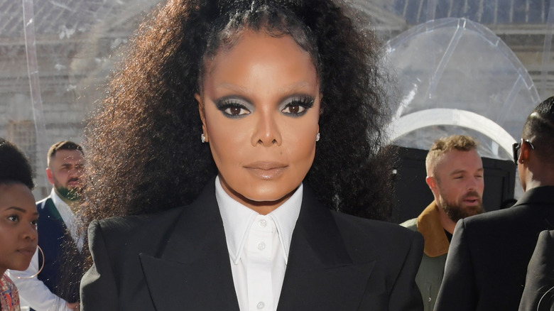 Janet Jackson dark suit at event