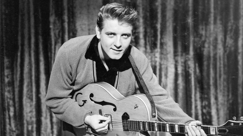 Eddie Cochran playing guitar