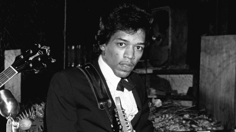 A young Jimi Hendrix performing in 1966.