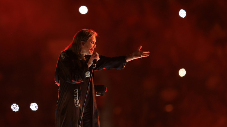 Ozzy Osbourne beckoning crowd