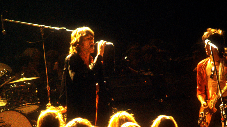 Mick Jagger singing with Rolling Stones at Altamont