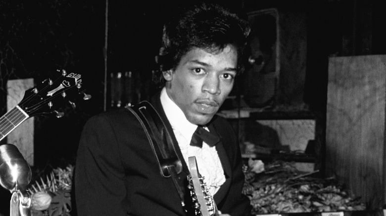 A young Jimi Hendrix performing in 1966.