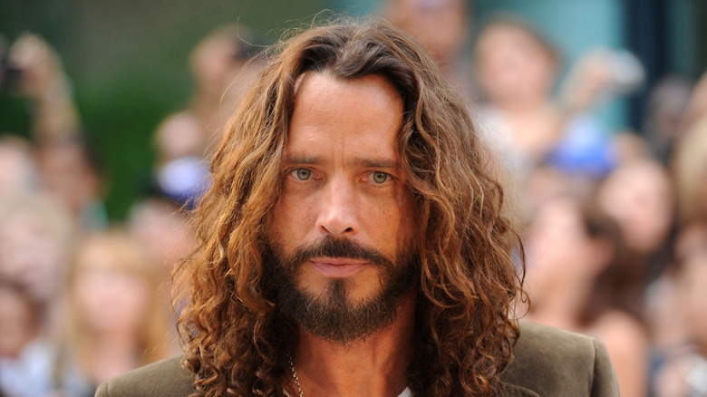 Soundgarden lead singer Chris Cornell posing in front of a crowd