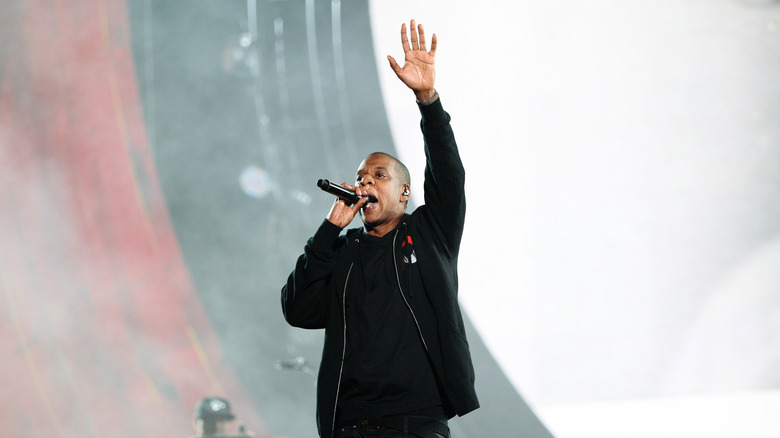 Jay-Z performing on stage