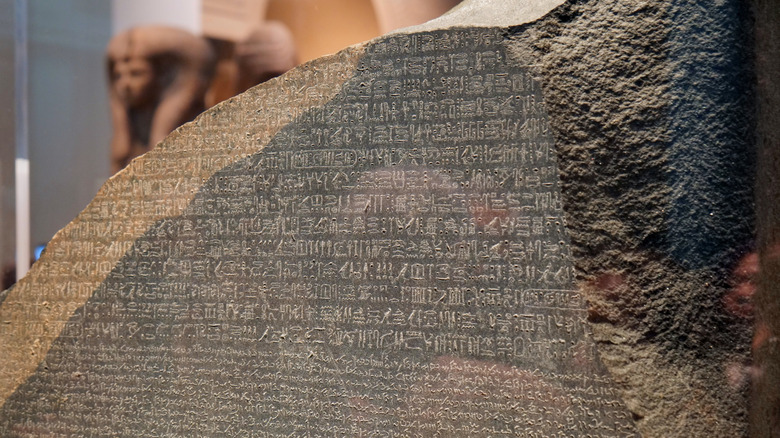 Rosetta Stone script close-up