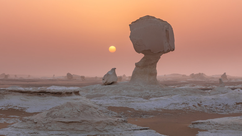 Egyptian white desert rock formations