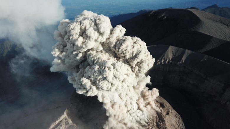 volcano erupting