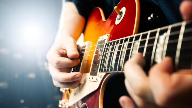 Man playing electric guitar