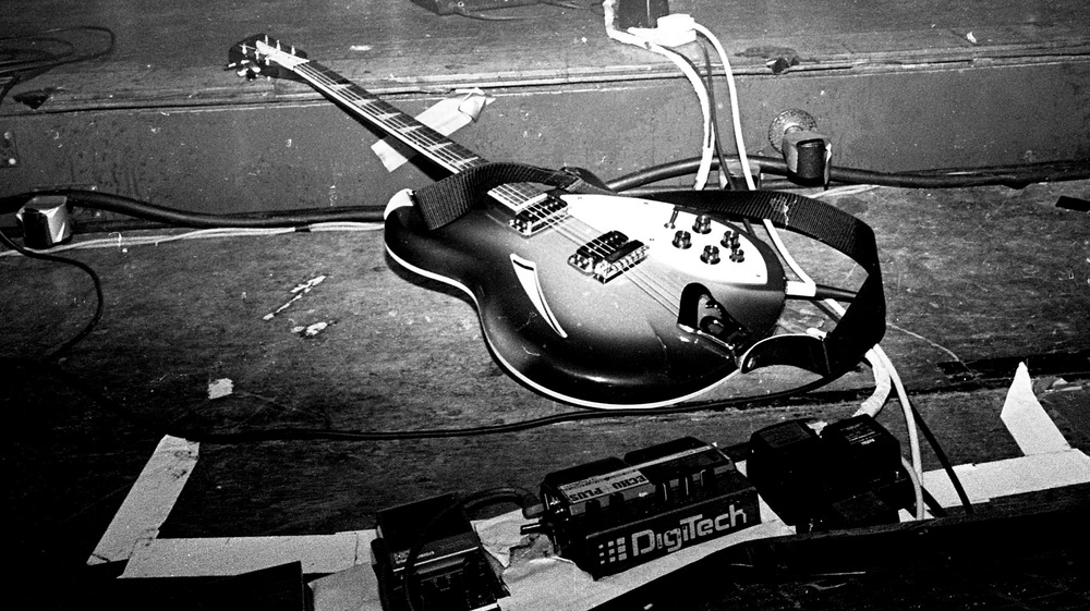 Electric guitar abandoned onstage