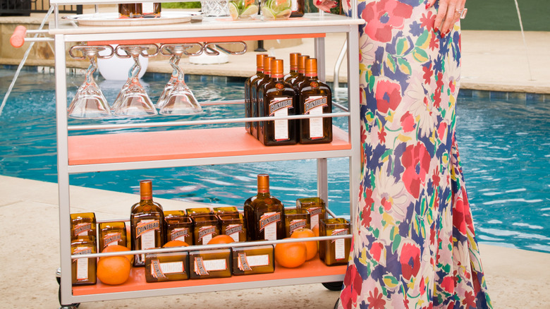 Bar cart stuffed with Cointreau