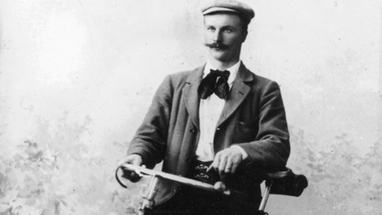 Nils Gustaf Dalén with his bike