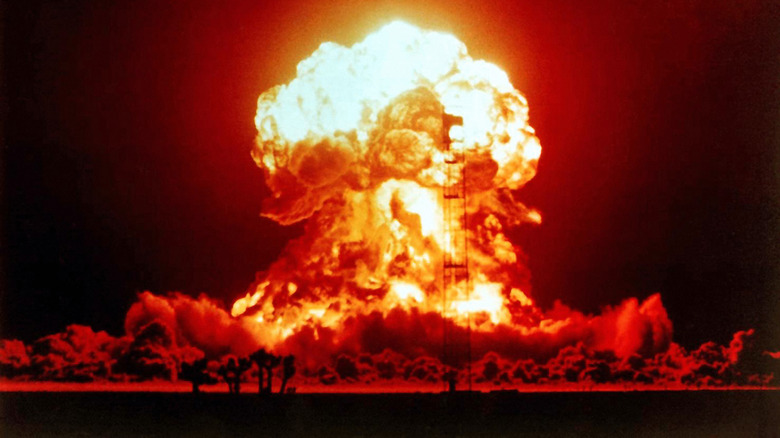 Nuclear bomb test explosion