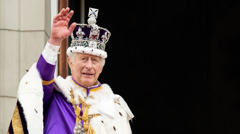 King Charles III waving