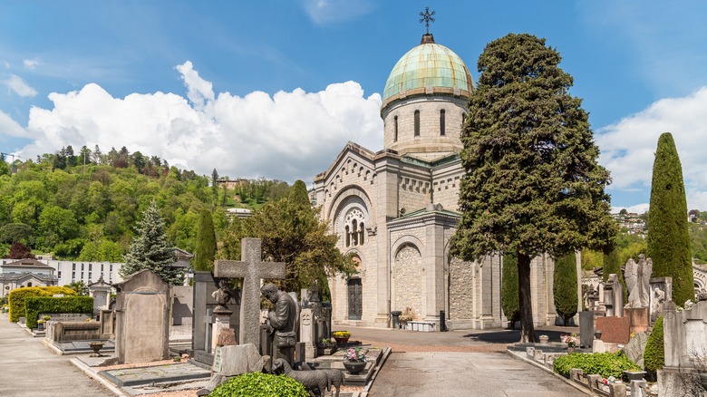 historic cemetery in lugano, ticino, switzerland