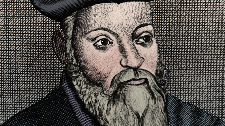 Nostradamus colorized drawing