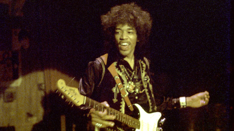 Jimmi Hendrix Playing Onstage