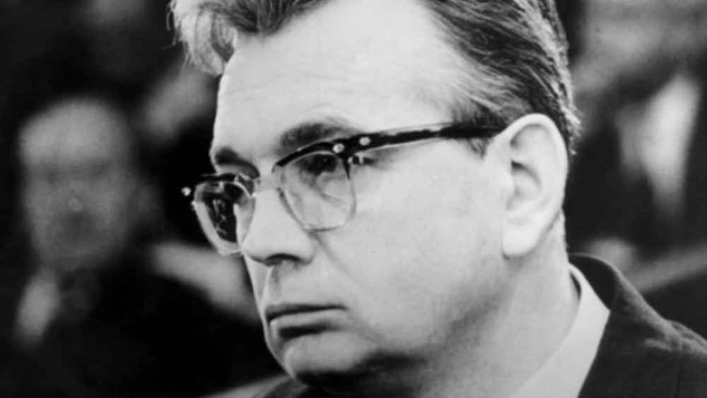 Horst Fischer on trial looking sullen