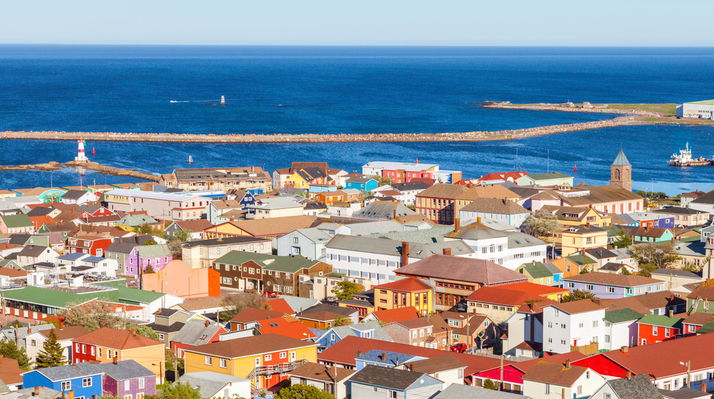 island of St. Pierre with blue waters