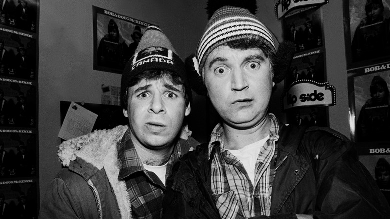 Rick Moranis and Dave Thomas as Bob and Doug Mckenzie