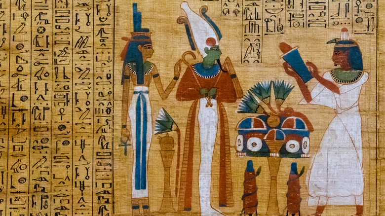 ancient egyptian papyrus with hieroglyphics