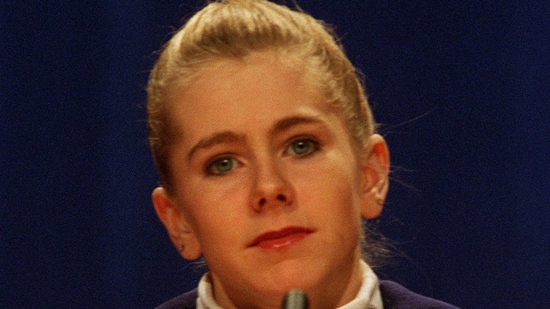 Tonya Harding speaks at presser