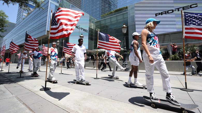 The U.S. Olympic skateboarding team