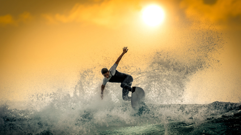 surfer at sunset