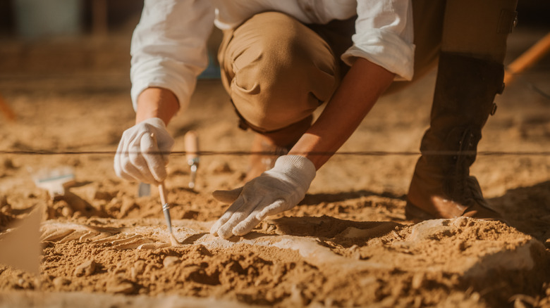 man digging