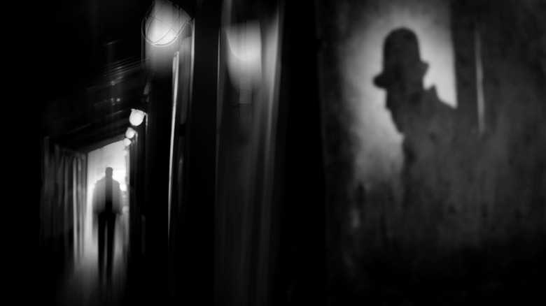 shadows on dark wall