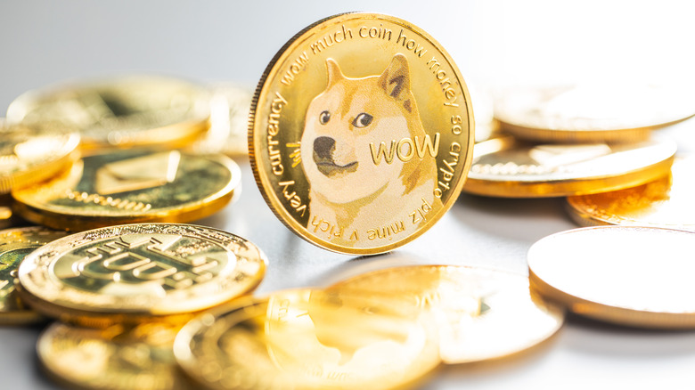 Dogecoin on table