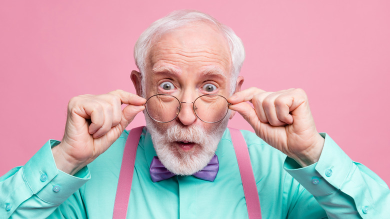 grandfather looking surprised