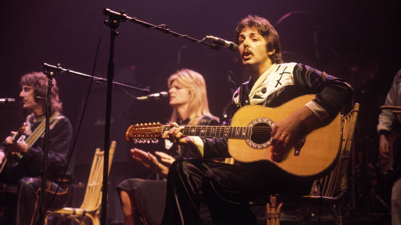 Wings performing in the 1970s