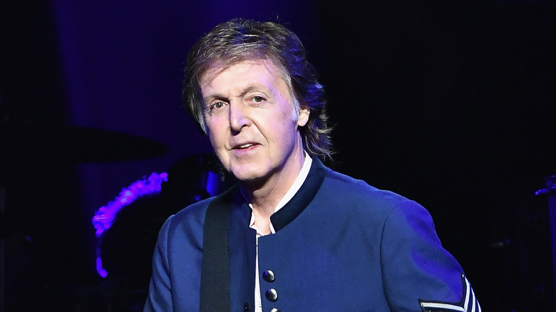 Paul McCartney onstage during concert