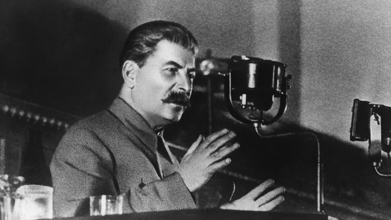 Joseph Stalin gesticulating while speaking