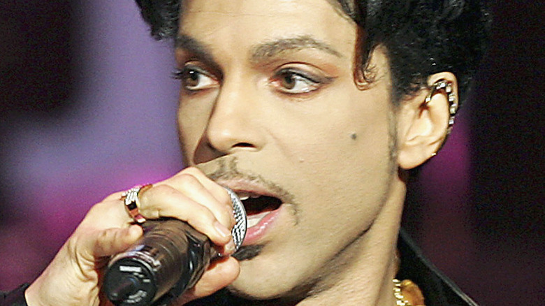 Prince with microphone