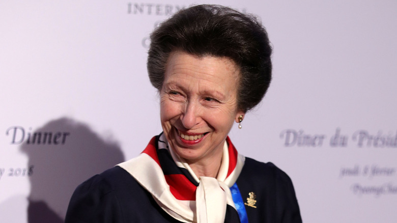 Princess Anne smiling looking side