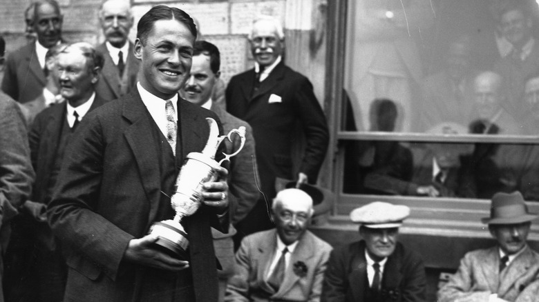 Bobby Jones holding a trophy