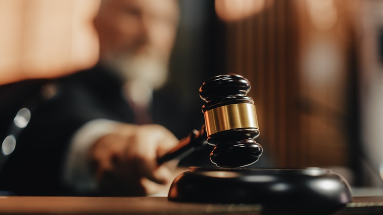 Judge using gavel