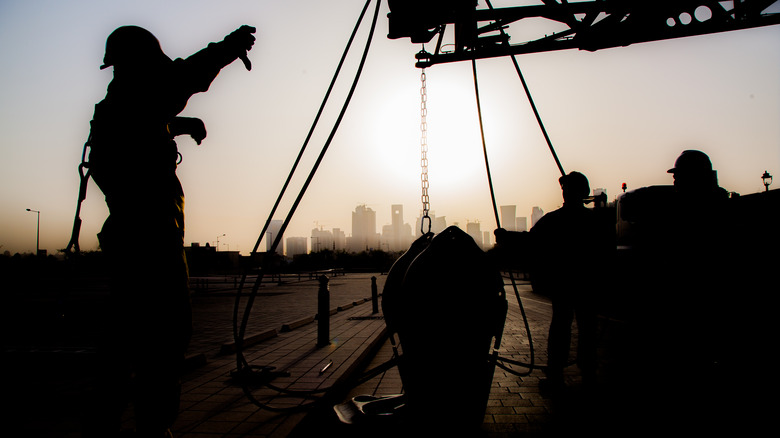 Construction workers in Qatar