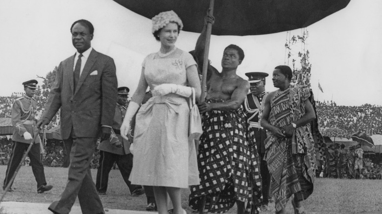 Queen Elizabeth II with President Kwame Nkrumah of Ghana in 1961