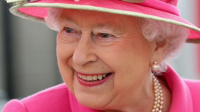Queen Elizabeth II in pink
