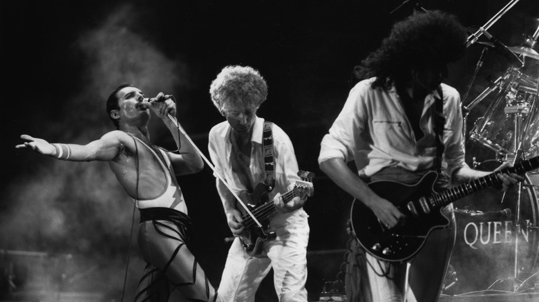 Queen playing in concert