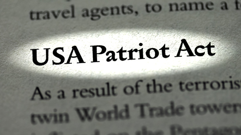 Patriot act highlighted textbook