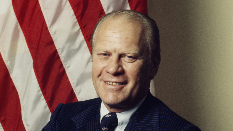 Gerald Ford smiles in portrait